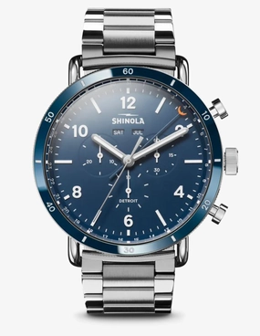 Textured Highlight Unique Craft Shinola 45MM Canfield Sport Chronograph Stainless Steel Watch