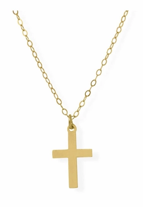 Glamorous Vibe 14k Gold-filled Small Cross Necklace 13-inch Length Adjustable