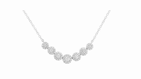 Sophisticated Glow Modern feature Bremer Jewelry 14K White Gold Round Diamond Cluster Cable Link Necklace (0.50ctw)