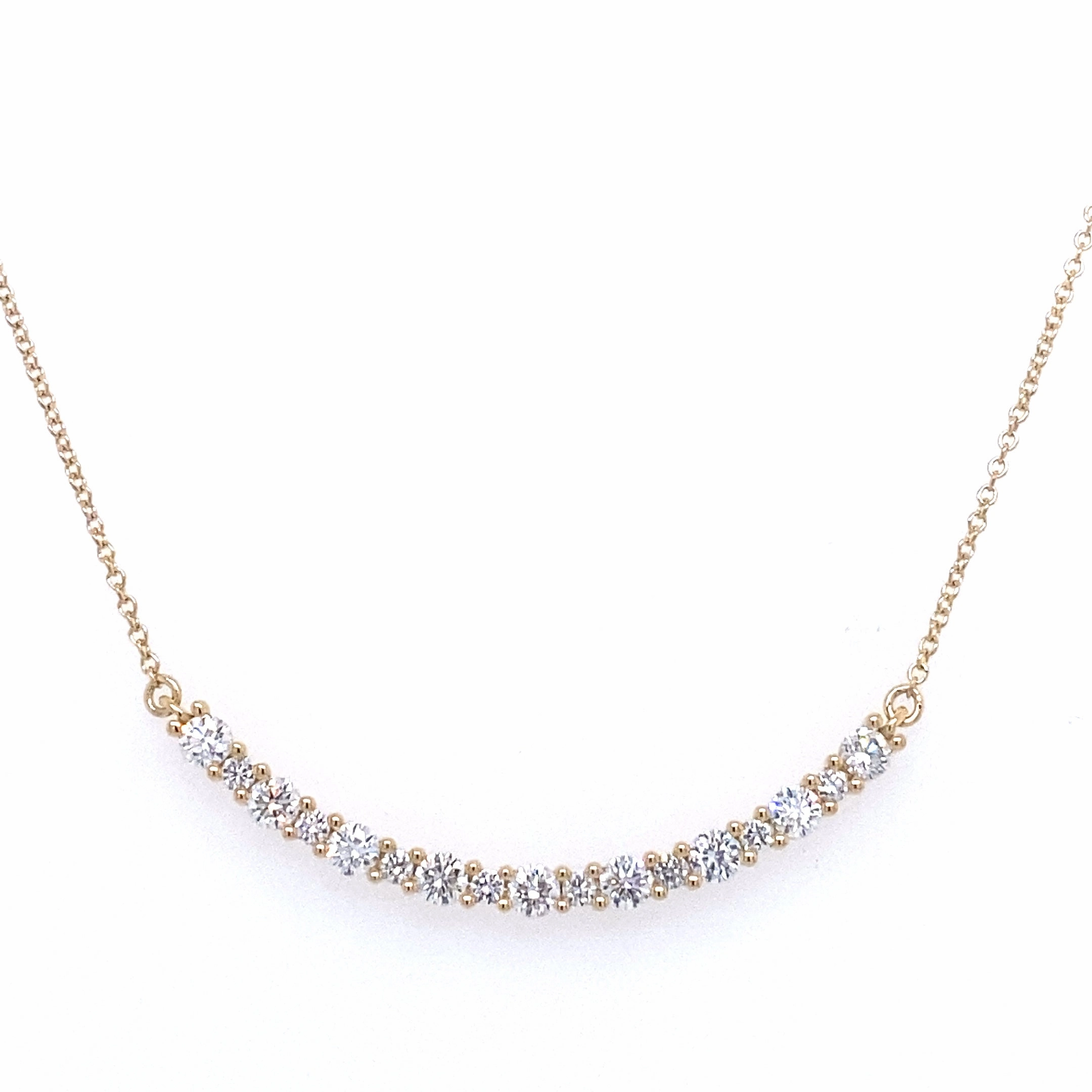 Soft Glam Bremer Jewelry 18K Yellow Gold Round Shape Diamond Smile Pendant (.79ctw)