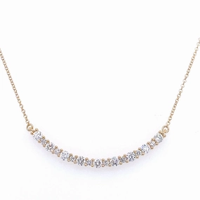 Soft Glam Bremer Jewelry 18K Yellow Gold Round Shape Diamond Smile Pendant (.79ctw)