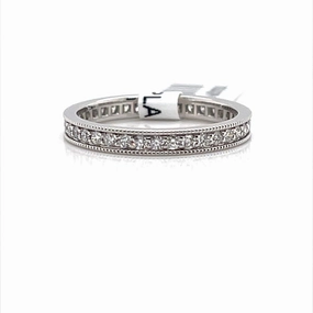 Polished Design Soft Geometry Bremer Jewelry Anniversary/Eternity Diamond Wedding Ring in Platinum (0.56ctw)