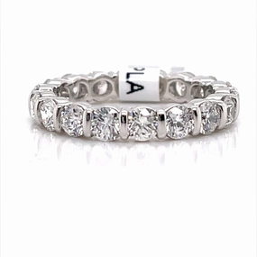 Glossy Accent Delicate Design Bremer Jewelry Anniversary/Eternity Diamond Wedding Ring in Platinum (2.70ctw)
