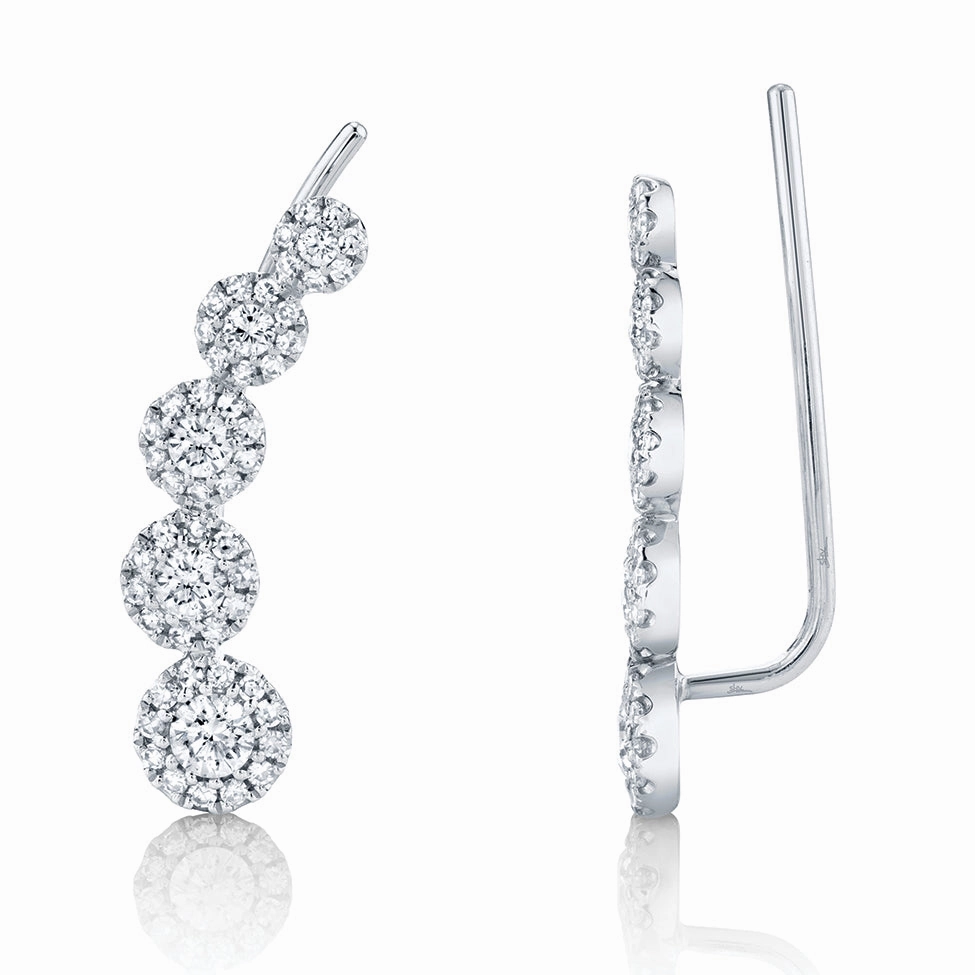 Splendid Shine Bremer Jewelry Center Of My World Diamond Earring Climbesr in 14K White Gold (0.66ctw)