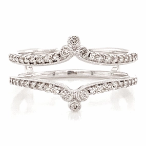 Bremer Jewelry Diamond Ring Guard in 14K White Gold (0.25ctw) Glittering Details