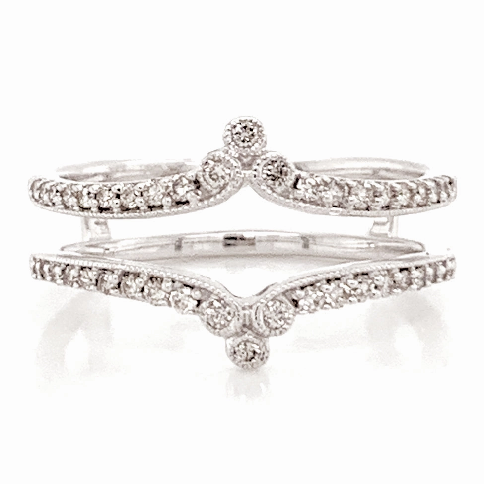 Gentle Accent Event Glow Bremer Jewelry Diamond Ring Guard in 14K White Gold (0.25ctw)
