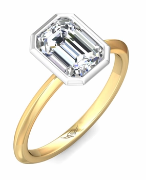 Bremer Jewelry Emerald Center Solitaire Diamond Engagement Ring Setting in 14K Yellow/White Gold Elegant accessory Stylish Addition