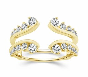 Bremer Jewelry Guard Diamond Wedding Ring in 14K Yellow Gold (0.63ctw) Silky texture Lustrous Design