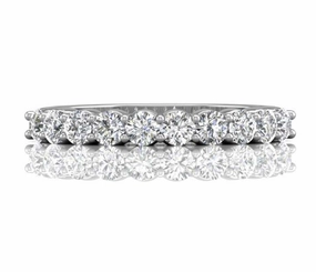 Bremer Jewelry Half Anniversary Diamond Wedding Ring in 18K White Gold (0.84ctw) Crafted Detail Accent Detail