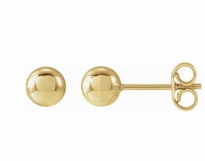 Bremer Jewelry 5mm Ball Earrings in 14K Yellow Gold Effortless Charm