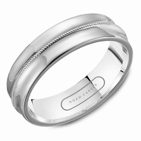 Daytime Look Noam Carver Carved Wedding Ring in 14K White Gold