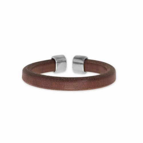 Brown Leather Cuff Bracelet 8-inch Men Women Flexible - Limited Edition Skilled Artistry Retro But New