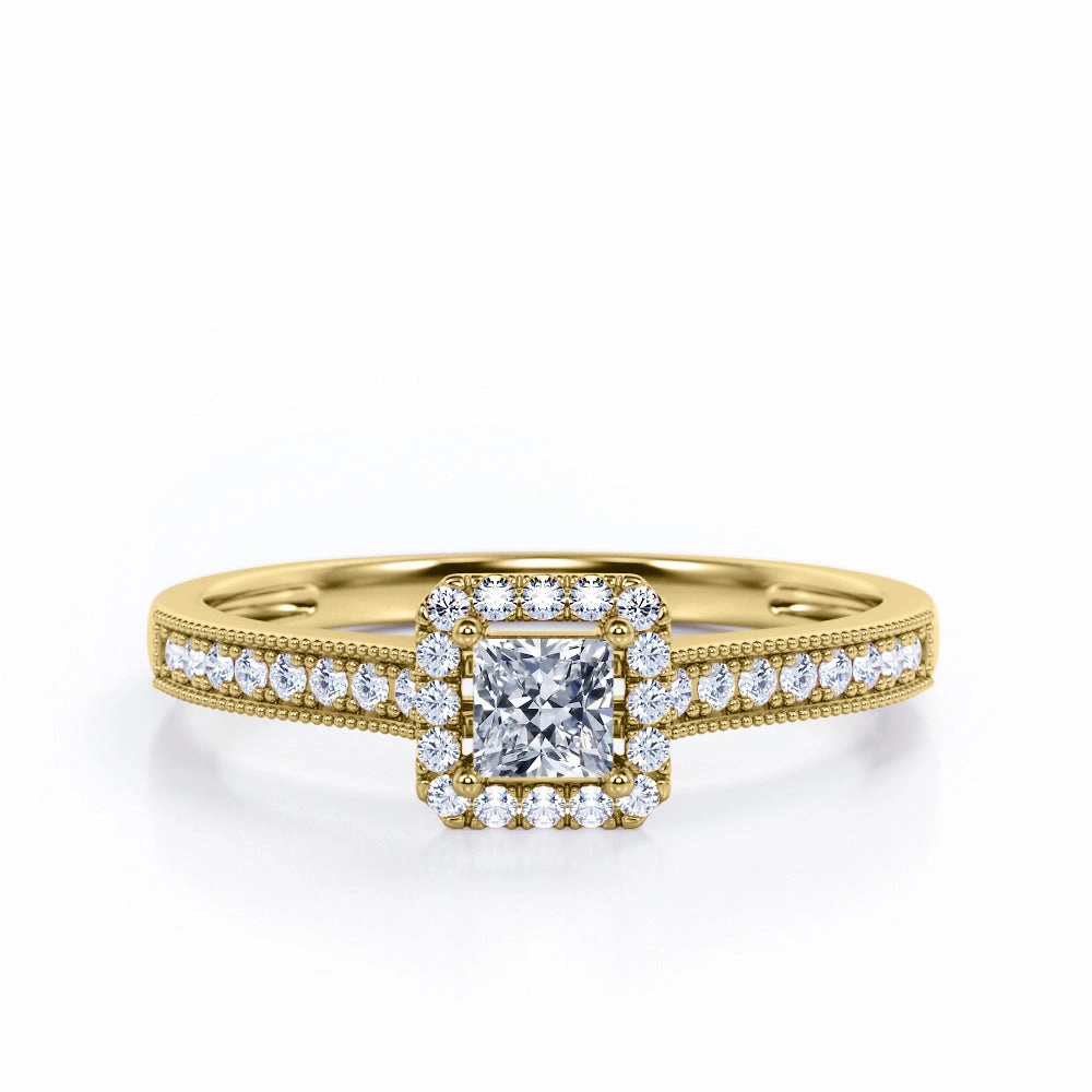 0.50 Ct Princess Cut Diamond Antique Engagement Ring Meaningful Expression
