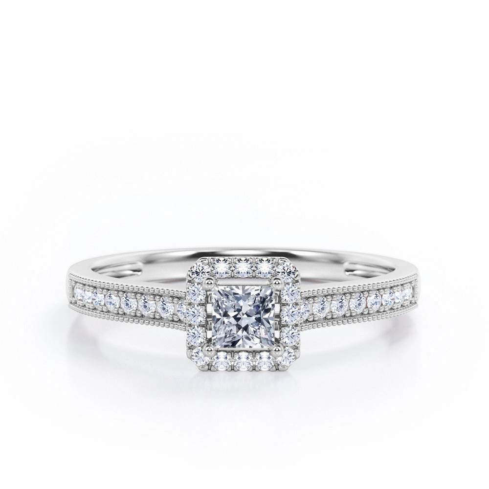 Value Design 0.50 Ct Princess Cut Diamond Antique Engagement Ring