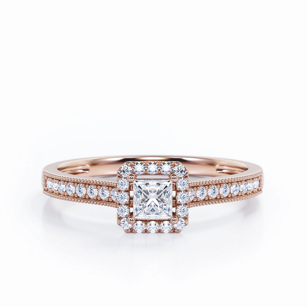 0.50 Ct Princess Cut Diamond Antique Engagement Ring Popular Trend Elegant Touch