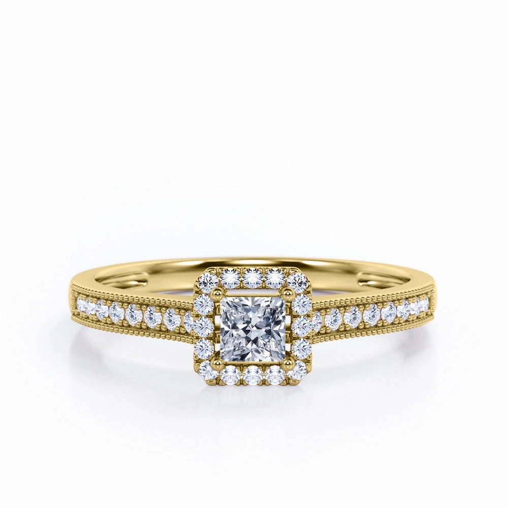 0.50 Ct Princess Cut Diamond Antique Engagement Ring Sparkle Touch