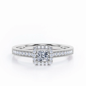 Value Design 0.50 Ct Princess Cut Diamond Antique Engagement Ring