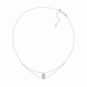 Casual Item Virgin Mary Catholic Charm Necklace Rhodium Plated Sterling Silver