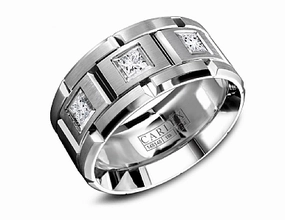 Sparkling Accent Carlex Half Anniversary Wedding Ring in 18K White Gold (0.45ctw)