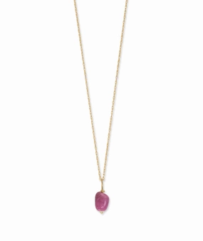 Busy Life 14k Yellow Gold Birthstone Necklace with Ruby - July