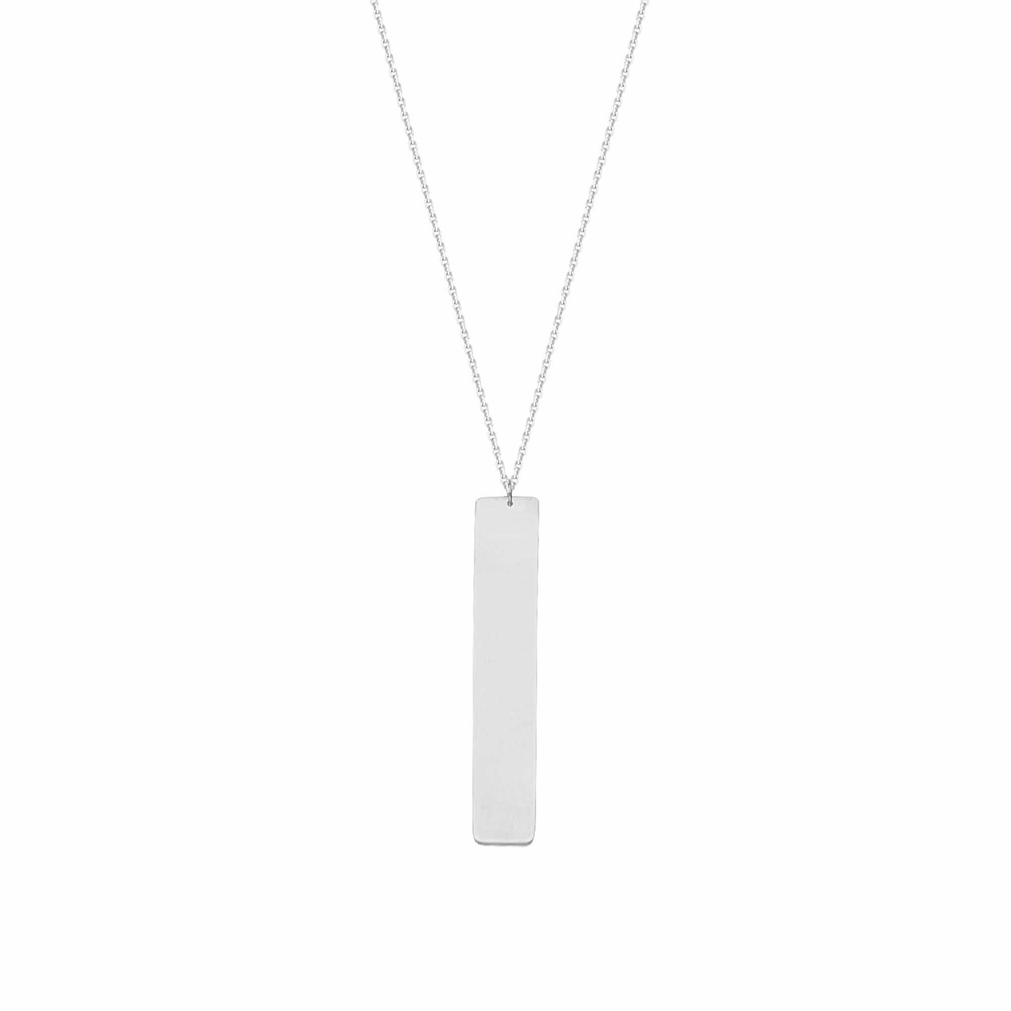 Bar Necklace Rhodium-plated Sterling Silver Adjustable Length Initial Adornment Youthful Spirit
