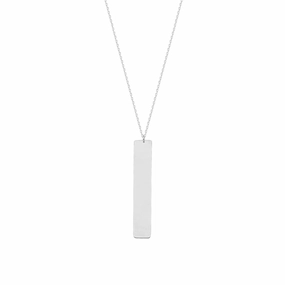 Bar Necklace Rhodium-plated Sterling Silver Adjustable Length Initial Adornment Youthful Spirit