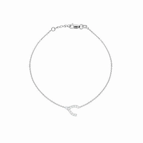 Unrestricted Blend Heartwarming Composites Mini Wishbone Bracelet Rhodium on Sterling Silver Cubic Zirconia