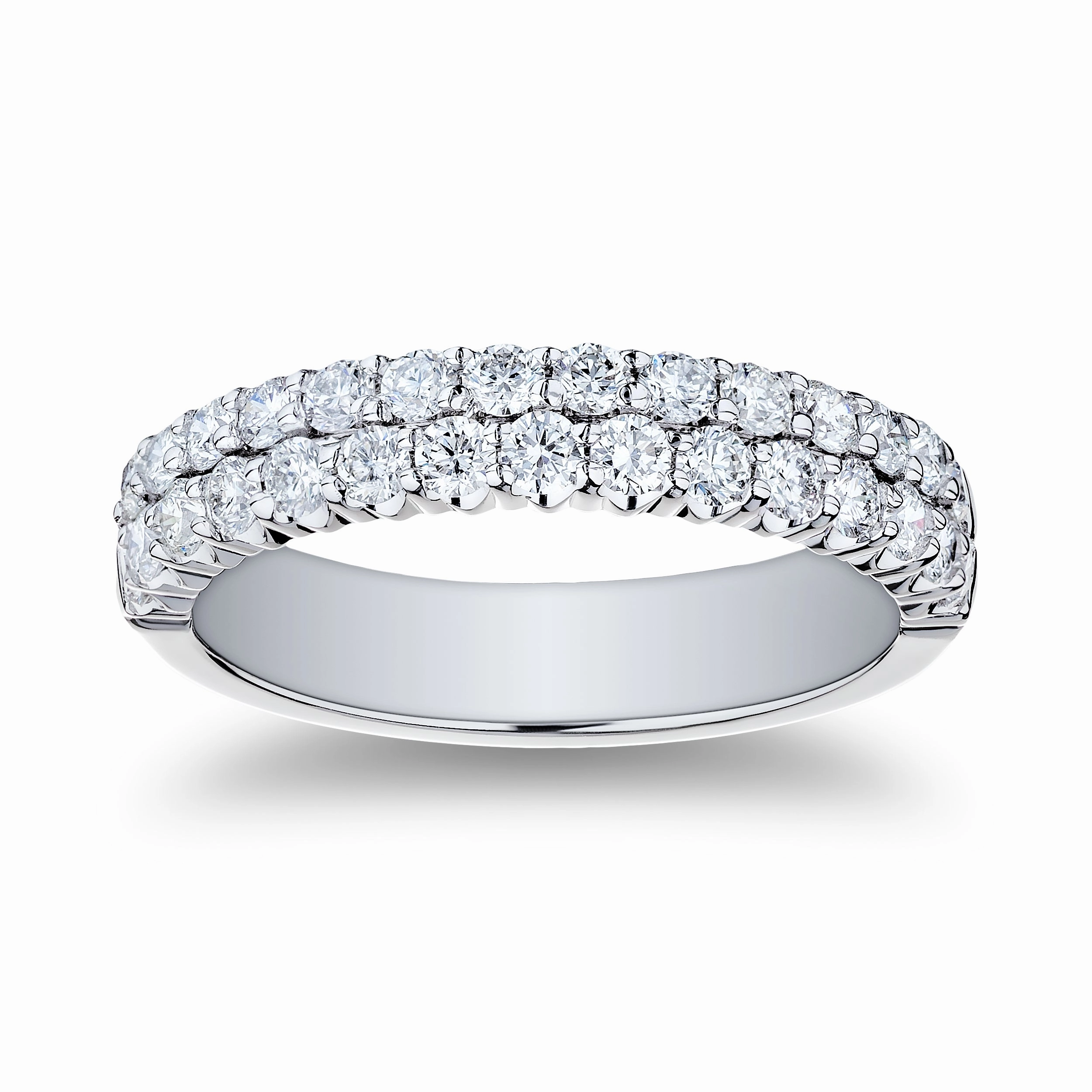 Bremer Jewelry Round Diamond Half Anniversary Fashion Ring in Platinum (0.90ctw) Romantic Set
