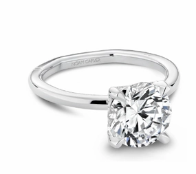 Refined Mood Noam Carver Round Center Solitaire Diamond Engagement Ring Setting in 14K White Gold (.08ctw)