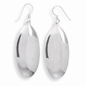 Oval Highly Polished Dangle Earrings Sterling Silver Lovely Item