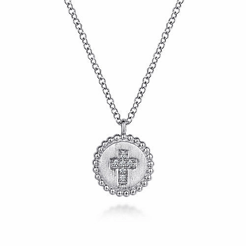 Sterling Silver Bujukan Diamond Cross Pendant Necklace Timeless Form