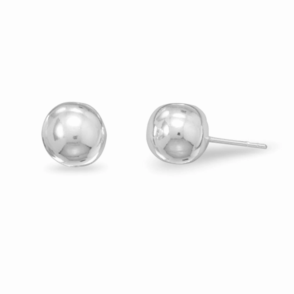 Splendid Embellishment Sturdy Decor 10mm Ball Earrings Post Stud Highly Polished Sterling Silver