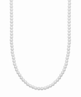 AzureBella Jewelry Sterling Silver 5mm Bead Necklace Adjustable Length Best Present Fine Detail