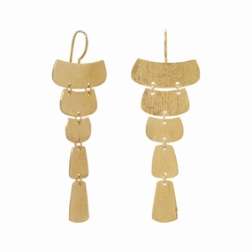 Triangle Long Cascading Earrings Gold-plated Sterling Silver Metallic Accent