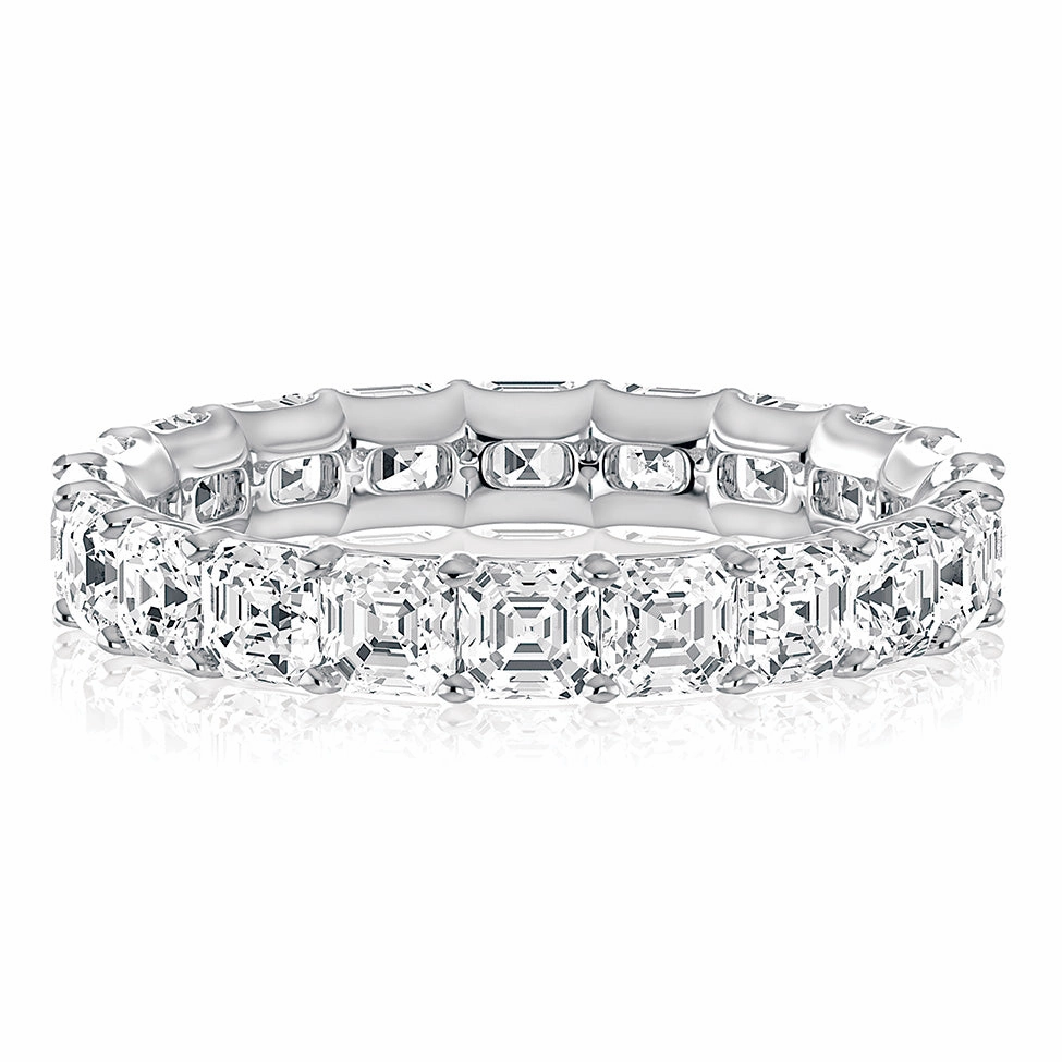 Creative Look A. Jaffe Asscher Diamond Eternity Ring in White Gold