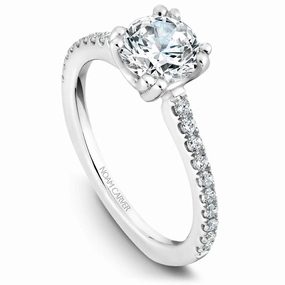 Textile Shine High-End Quality Noam Carver Classic Diamond Engagement Ring Setting in White Gold