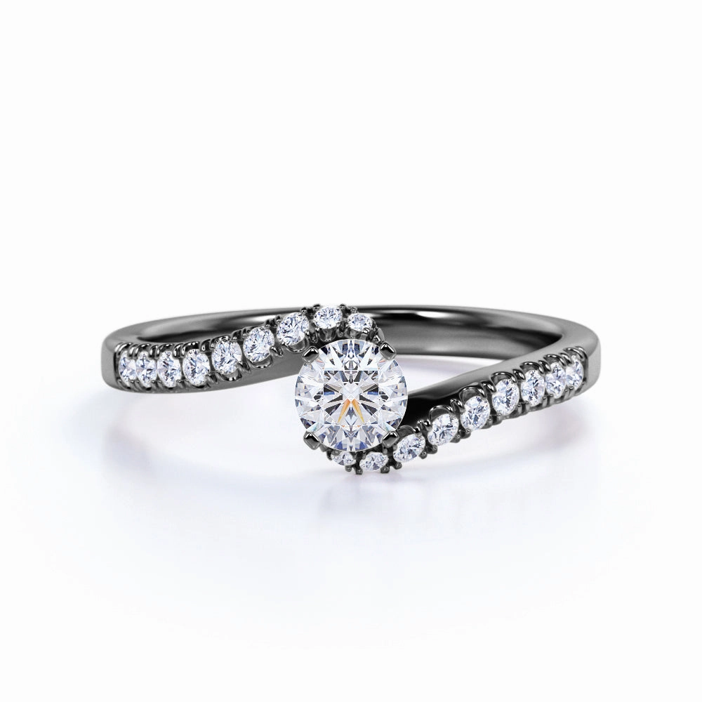 Artisan Symbol Bold Glint Pave 0.50 Ct Round Cut Diamond Engagement Ring