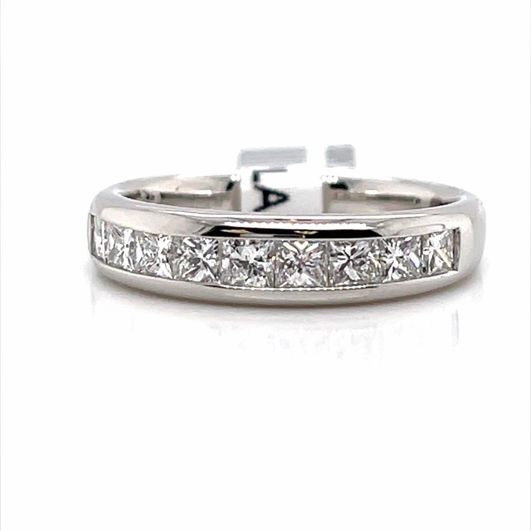Exquisite Touch Elegant Gifts Bremer Jewelry Channel Set Diamond Wedding Ring in Platinum (1.08ctw)