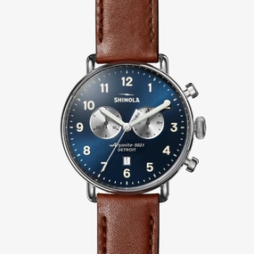 Style Focus Shinola The Canfield Chronograph 43mm Stainless Steel Watch