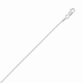 Party Gift Effortless Cool Rope Chain Necklace 1mm Diamond-cut Sterling Silver