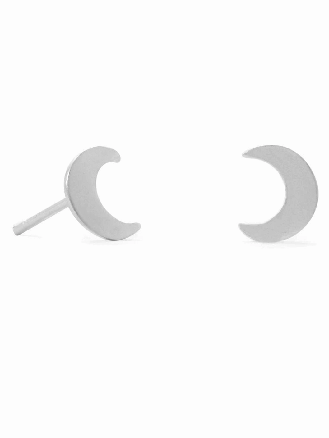 Crescent Moon Post Stud Earrings Sterling Silver Substantial Decoration Casual Ornament