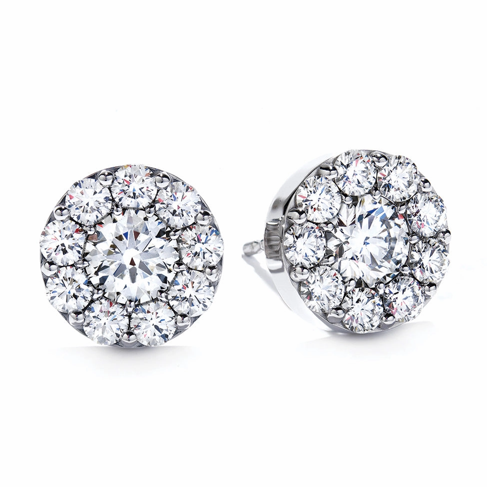 Vibrant Craft Vibrant Shine Finish Hearts On Fire Round Fulfillment Diamond Earrings in 18K White Gold (.50ctw)