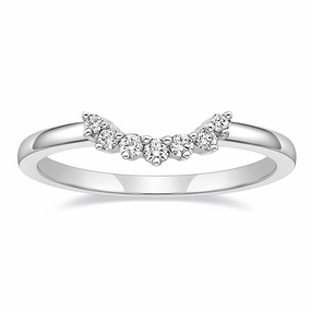 Formal Occasion Crown and Round Cut Stackable CZ Curved Engagement Rings