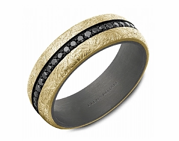 CrownRing Anniversary/Eternity Wedding Ring in 14K Yellow/Gray Tantalum/Gold (0.75ctw) Balanced Feature Handcrafted Quality