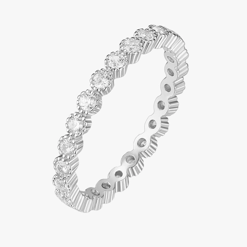 Minimal Gift Superior Statement Cubic Zirconia Full Eternity Stackable Band Ring
