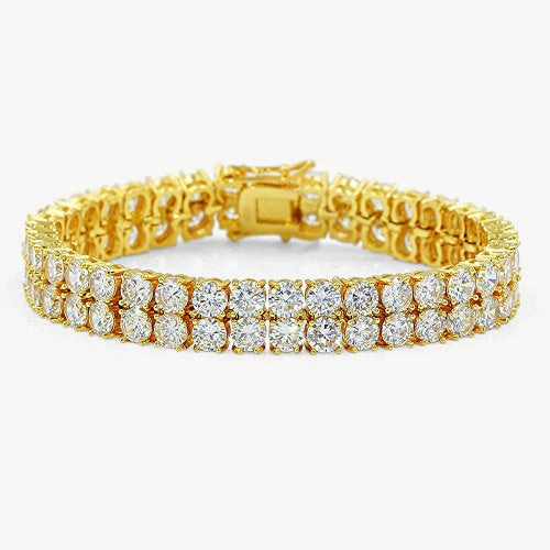Renaissance Art Cubic Zirconia Iced Out Tennis Bling Lab Bracelet