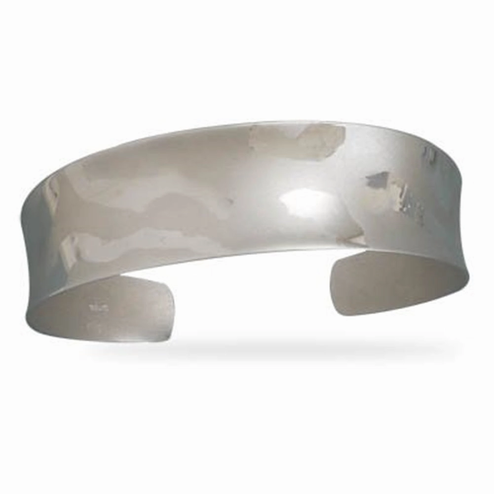 Commendable Fusions Positive Composites Cuff Bracelet Polished and Satin Concave Rhodium on Sterling Silver Nontarnish