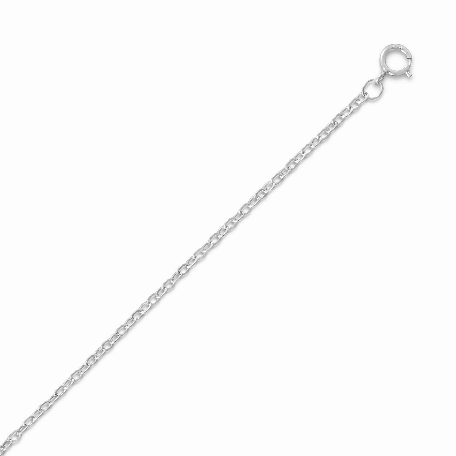 Cable Pendant Chain Necklace Rhodium Over Sterling Silver Made in the USA Showing Accessory