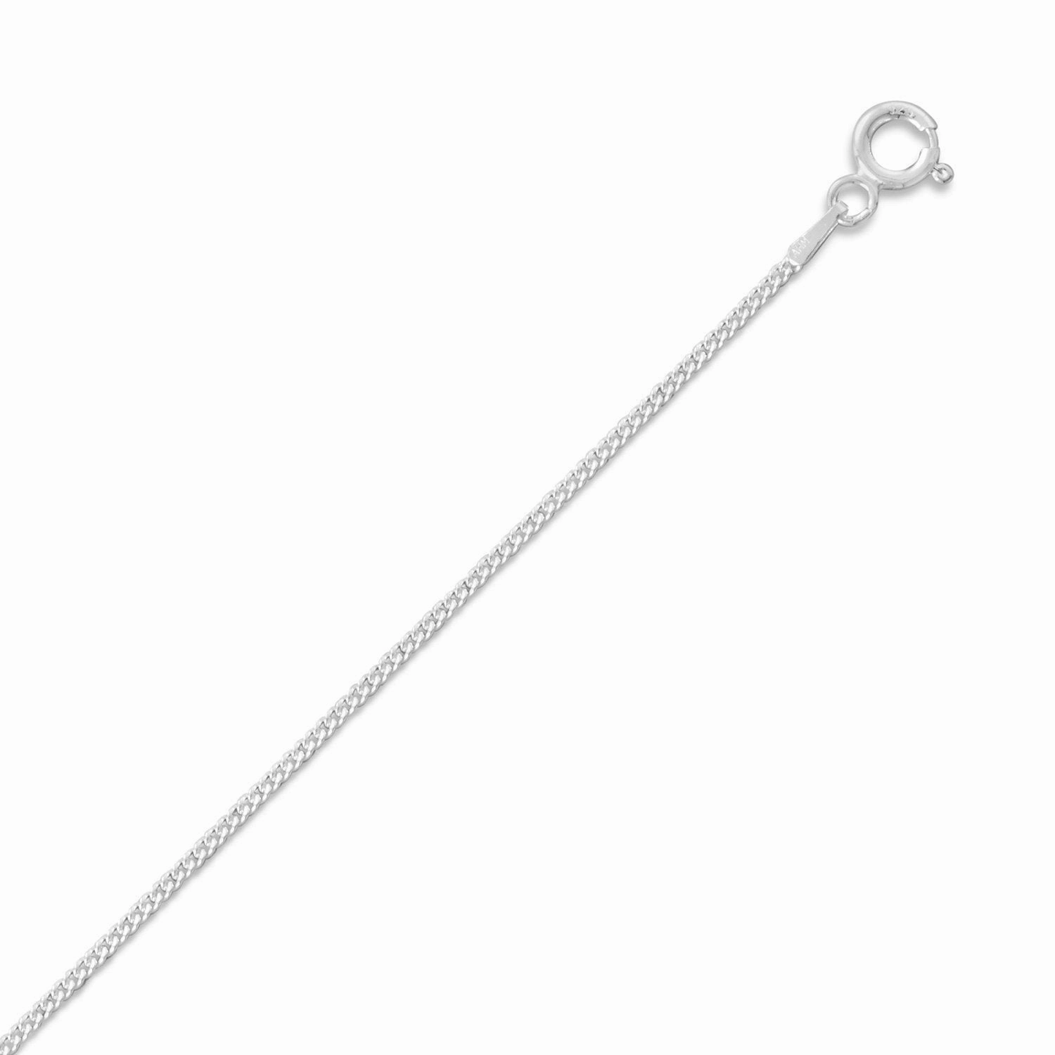 Curb Chain Necklace 1.5mm Wide Sterling Silver Modern Man