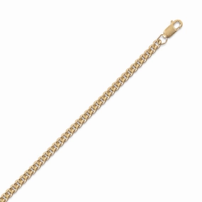 Trendy Present Family Detail Curb Chain Necklace 2.9mm Width 14K Yellow Gold-filled - Made in the USA